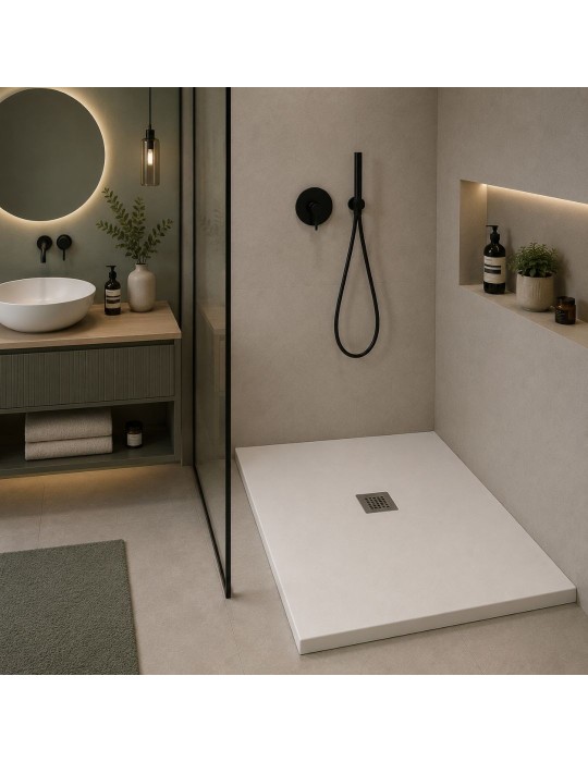 Oceano Receveur Douche Linea Even Mineralmarmo Blanc | Megaclima.fr