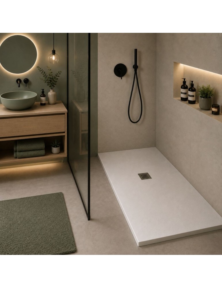 Oceano Receveur Douche Linea Even Mineralmarmo Blanc | Megaclima.fr
