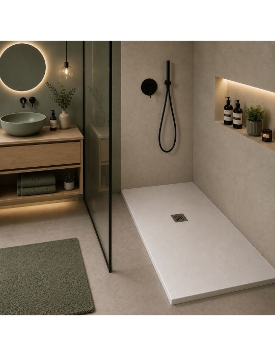 Oceano Receveur Douche Linea Even Mineralmarmo Blanc | Megaclima.fr
