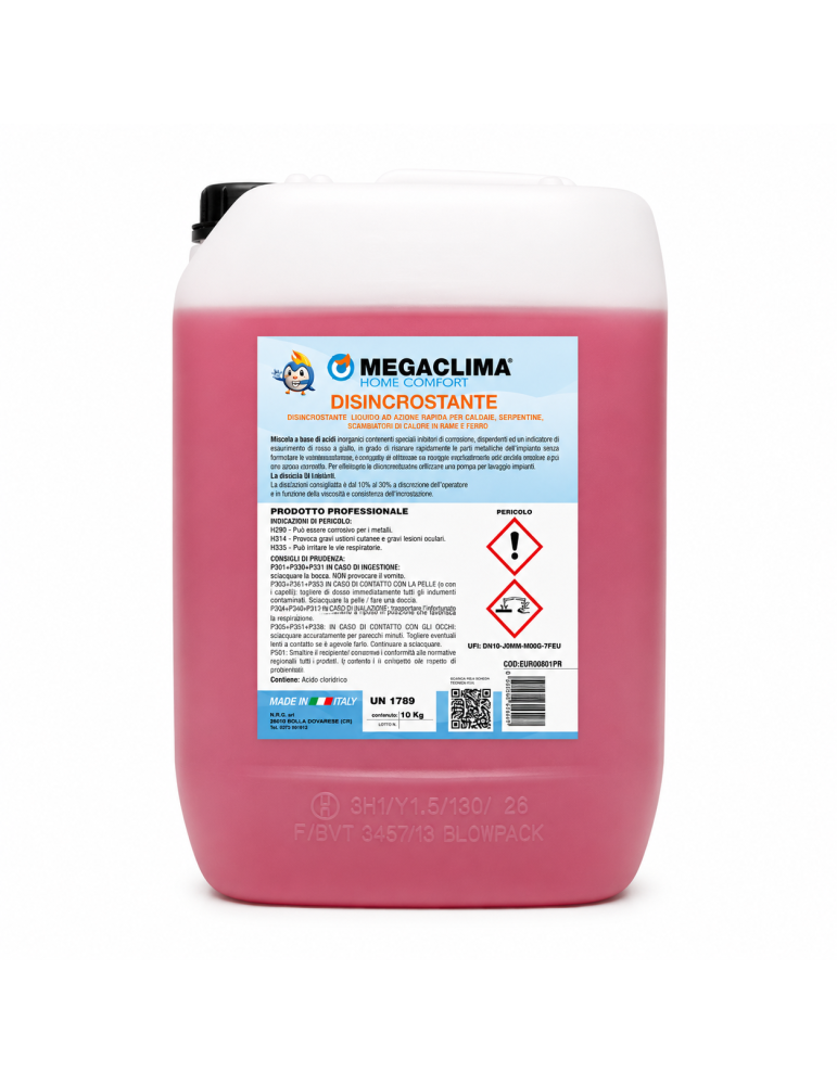 Megaclima Acide Détartrant Liquide À Action Rapide Euro 801, Sachet De 10 Kg Pour Pompe De Détartrage