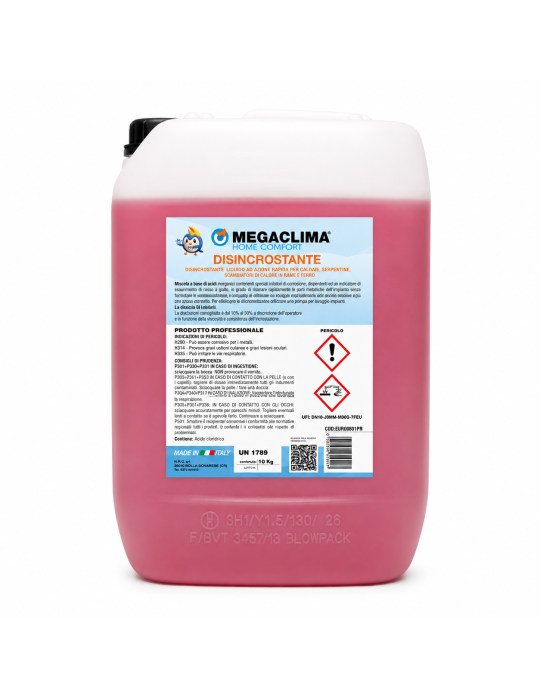Megaclima Acide Détartrant Liquide À Action Rapide Euro 801, Sachet De 10 Kg Pour Pompe De Détartrage
