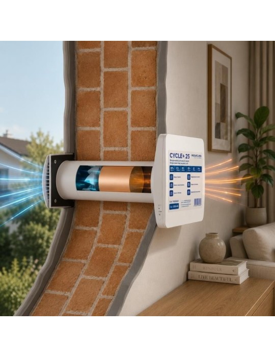 MEGACLIMA Cycle+ 25 Récupérateur de Chaleur Wi-Fi Ready | Megaclima.fr