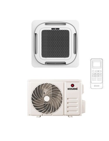 Kosami Climatiseur Monosplit Cassette 90x90 Triphasé Inverter R32 48000 BTU 14.1kW WiFi avec Télécommande et Pompe Condensat