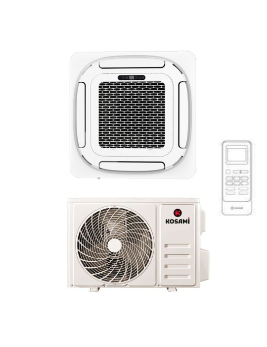 Kosami Climatiseur Monosplit Cassette 60x60 Inverter R32 9000 BTU WiFi Télécommande Pompe et Grille Incluse