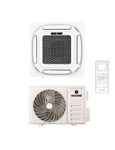 Kosami Climatiseur Monosplit Cassette 60x60 Inverter R32 12000 BTU WiFi Télécommande Pompe et Grille Incluse