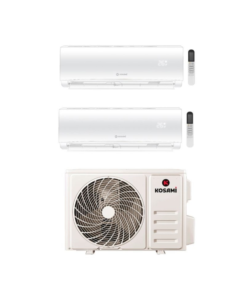 Kosami Climatiseur Dual Split Paros Inverter R32 9000+12000 BTU avec Moteur Paros Multi 42-5 WiFi Classe A++