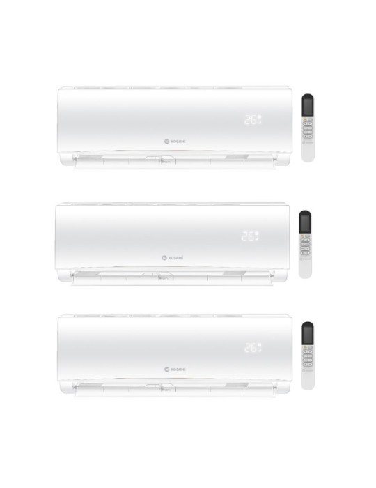 Kosami Climatiseur Trial Split Paros Inverter R32 9000+9000+12000 BTU avec Moteur Paros Multi 21-3 WiFi Classe A++
