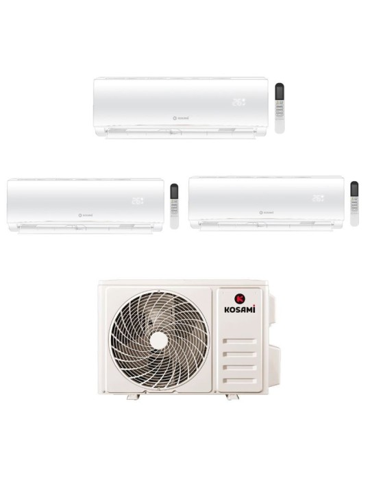Kosami Climatiseur Trial Split Paros Inverter R32 9000+9000+12000 BTU avec Moteur Paros Multi 21-3 WiFi Classe A++