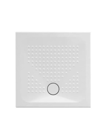 Azzurra Receveur de Douche Céramique Relax H 3,5cm Taille 80x80 cm Bonde 90mm Antidérapant Blanc Brillant