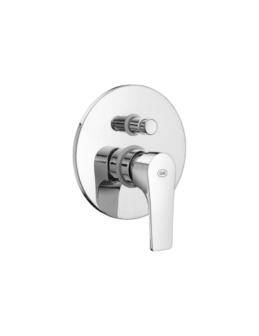 Gs Rubinetterie Mitigeur Monocommande Encastrable Pour Baignoire Avec Inverseur Intégré, Série Slim, Finition Chromée - 2459