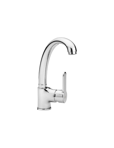 Gs Rubinetterie Mitigeur Monocommande Monotrou À Bec Orientable Pour Lavabo Ou Évier – Série Fit – Chrome – 2697