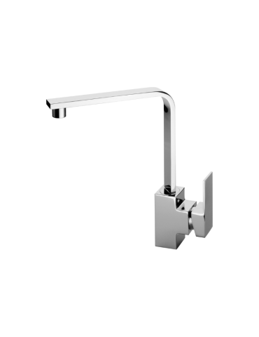 Gs Rubinetterie Mitigeur Monocommande Monotrou À Bec Orientable Pour Lavabo Ou Évier De Cuisine – Série Indaco – Chrome – 5097