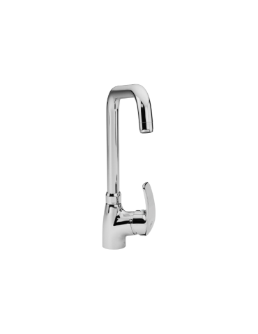 Gs Rubinetterie Mitigeur D'évier Monotrou À Bec Orientable – Série Glass – Finition Chromée – 5597