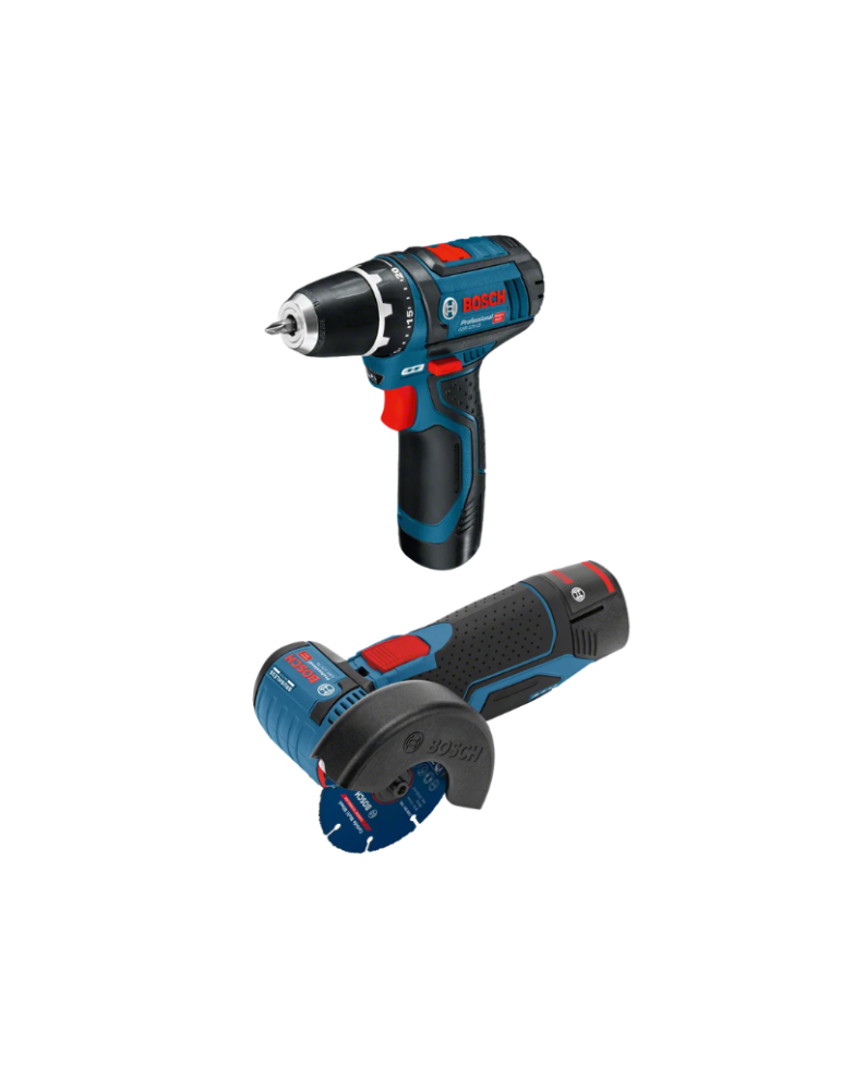 Bosch Perceuse-visseuse Sans Fil Gsr 12v-15 Pro + Meuleuse D'angle Sans Fil Gws 12v-76 Pro