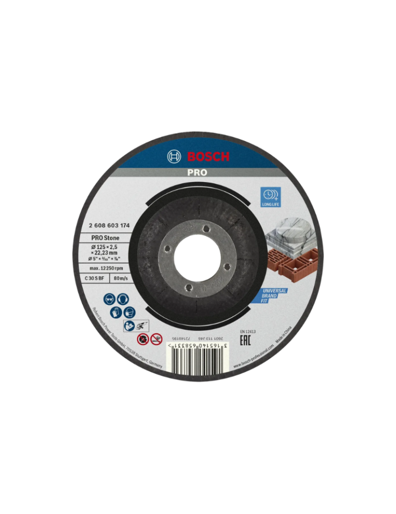 Disque à tronçonner Bosch PRO Stone pour petites meuleuses d'angle