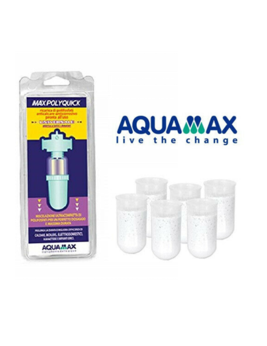 Aquamax Ricarica di Polifosfati per Filtro Anticalcare Maxpolyquick 6 Cartucce