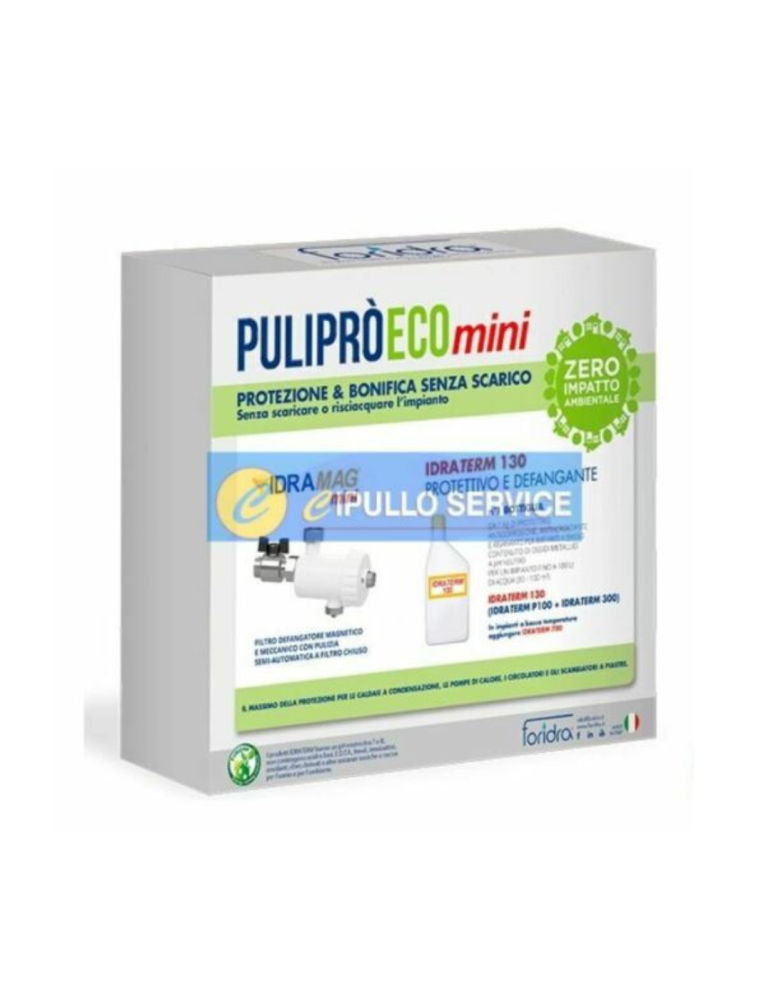 Foridra Kit Protezione Per Caldaie Puliprò Eco Mini Con Defangatore Idromag Mini E Anticorrosivo Idraterm 130