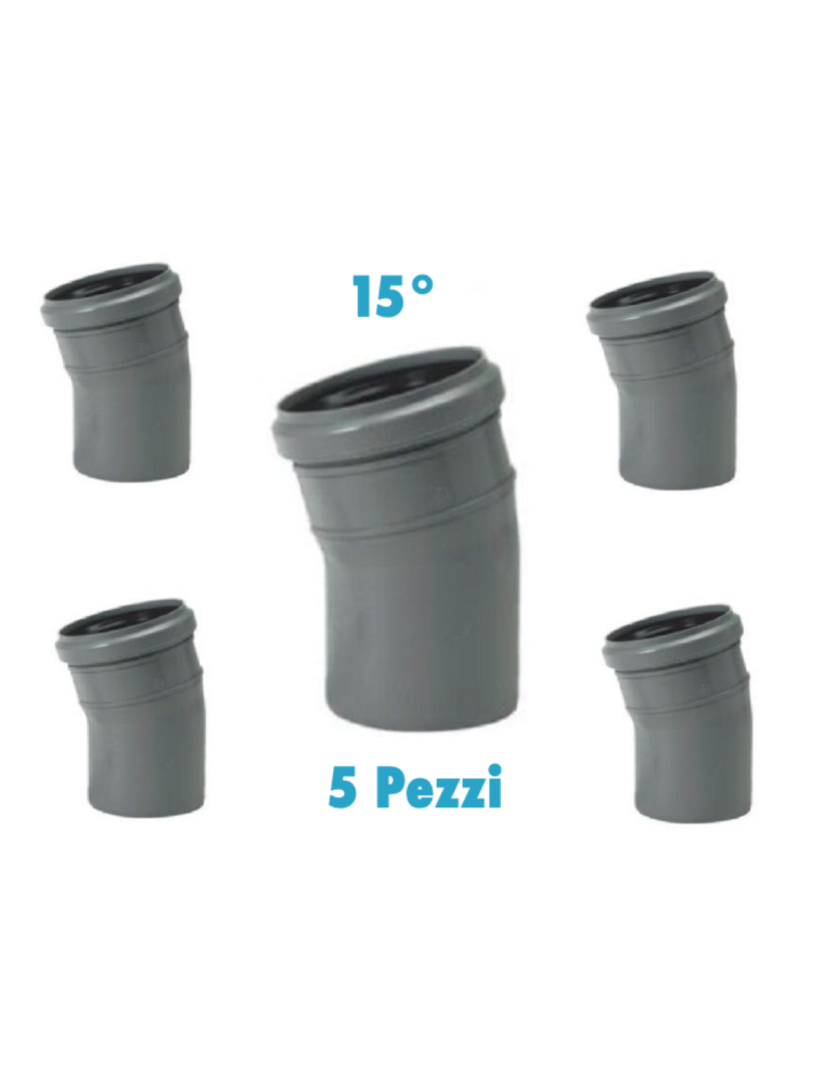 Curve 15° ( 5 PEZZI ) polipropilene diametro 40 mm Innesto