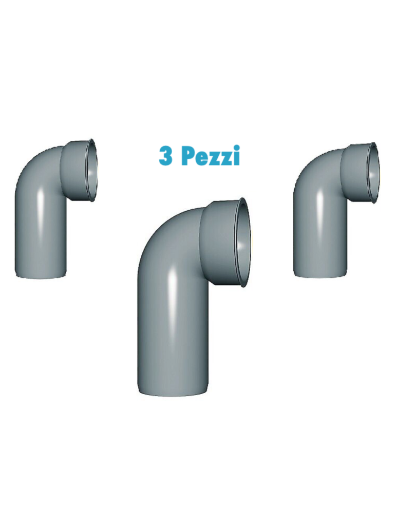 Curve tecniche (3 PEZZI) polipropilene diametro 40 innesto