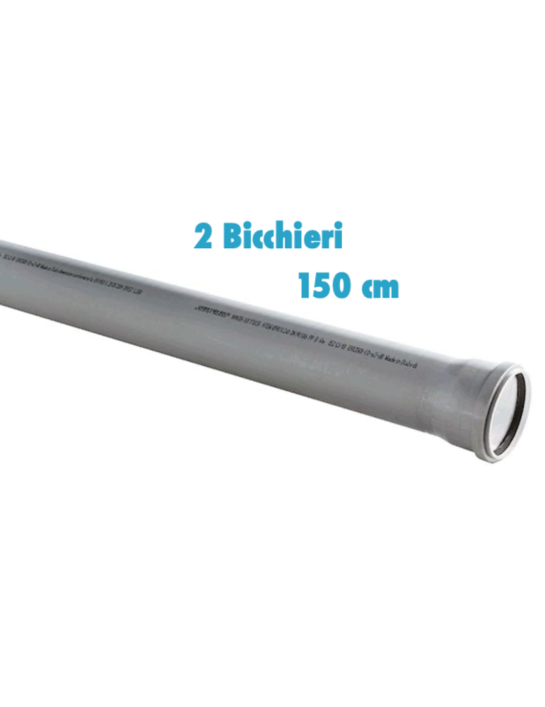 Tubo polipropilene 150 cm 2 Bicchieri ad innesto (5 PEZZI) diametro 32 mm Singolo