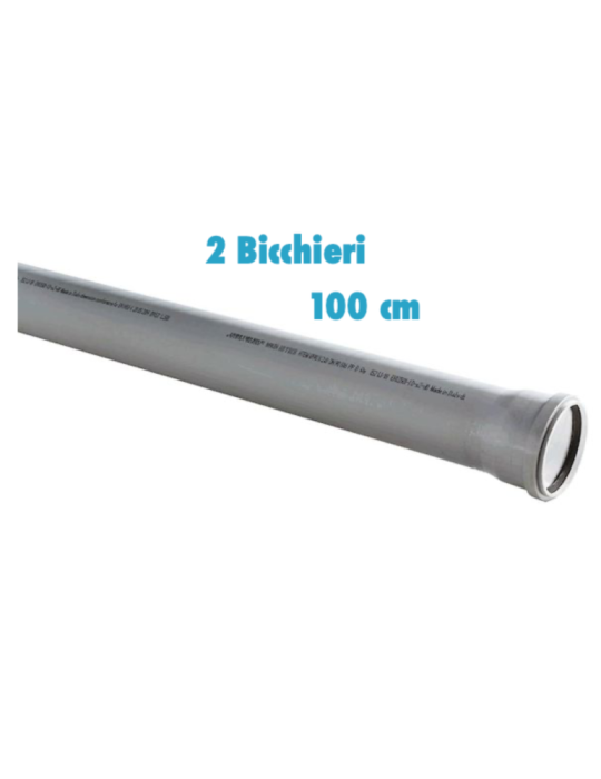 Tubo polipropilene 100 cm 2 Bicchieri ad innesto (5 PEZZI) diametro 32 mm Singolo