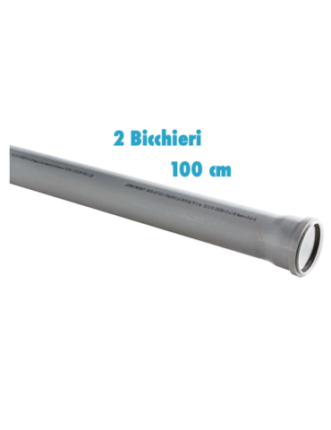 Tubo polipropilene 100 cm 2 Bicchieri ad innesto diametro 32 mm