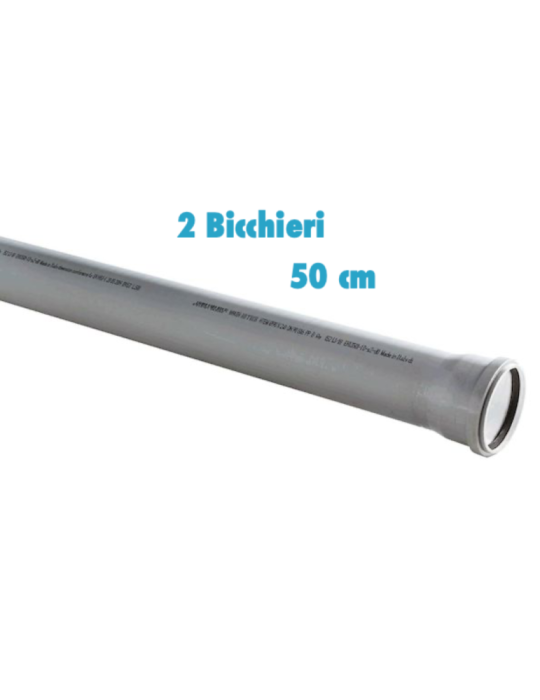 Tubo polipropilene 50 cm 2 Bicchieri ad innesto diametro 40 mm