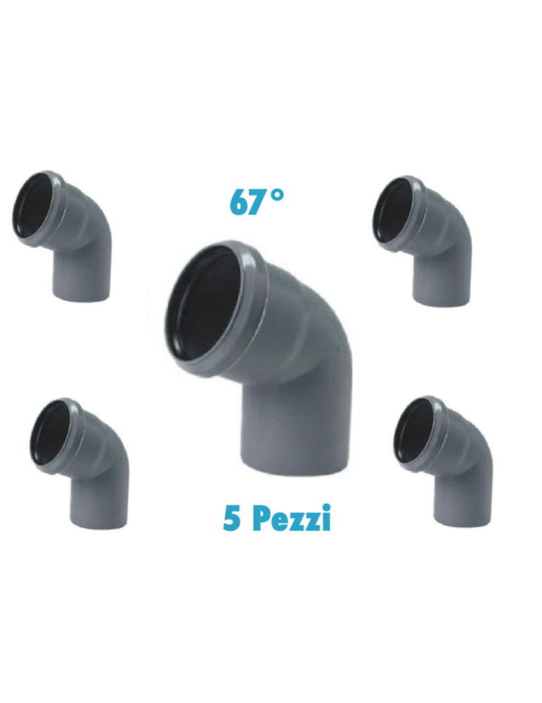 Curve 67° (5 PEZZI)  polipropilene diametro 32 mm Innesto