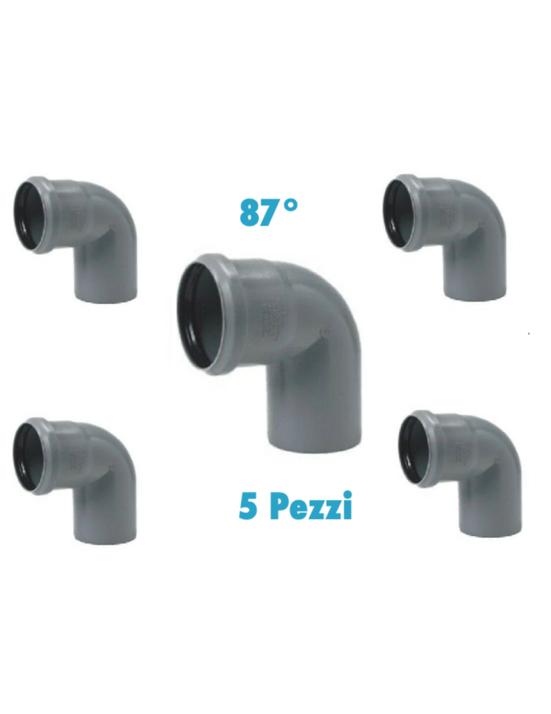 Curve 87° (5 PEZZI)  polipropilene diametro 32 mm Innesto