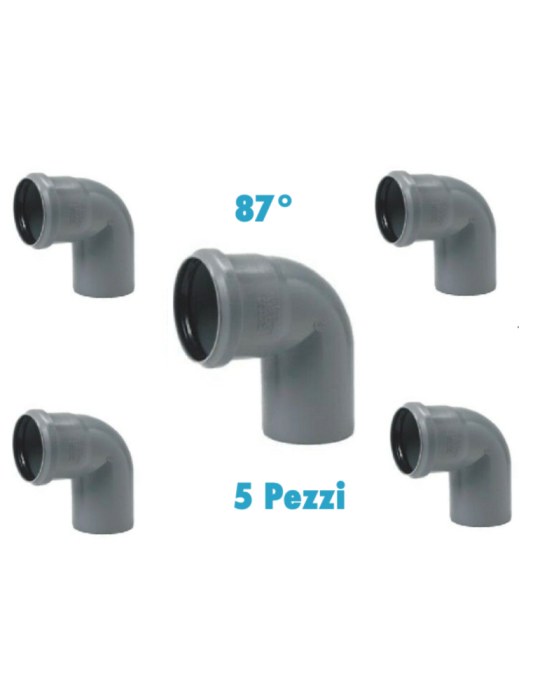 Curve 87° (5 PEZZI)  polipropilene diametro 32 mm Innesto