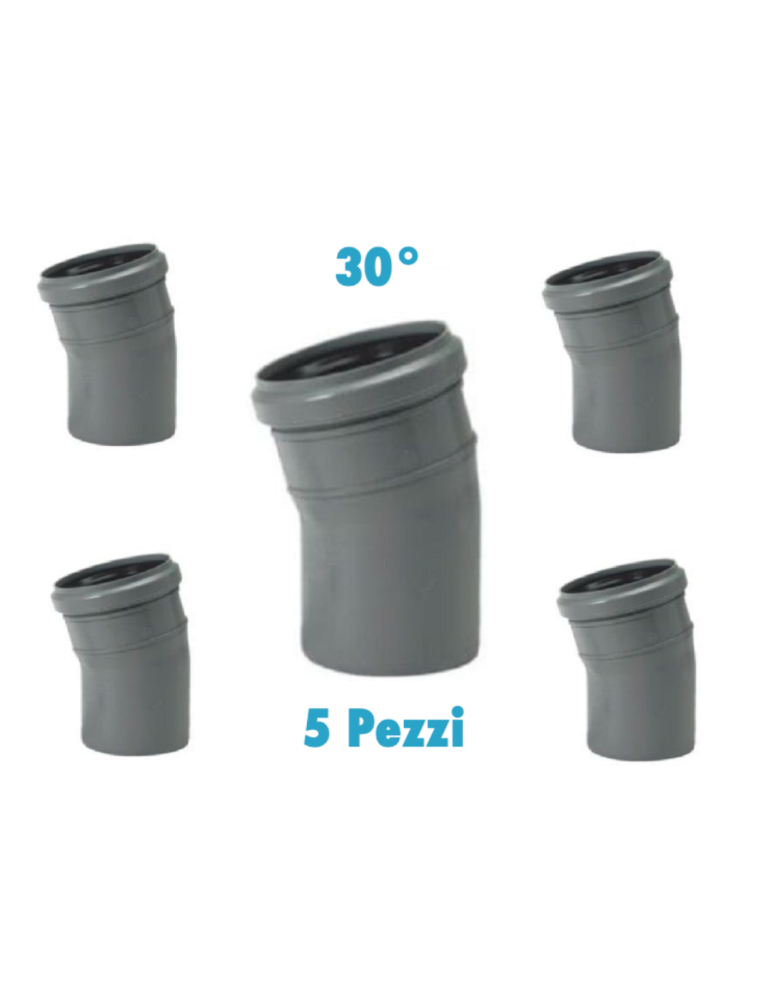 Curve 30° (5 PEZZI)  polipropilene diametro 32 mm Innesto