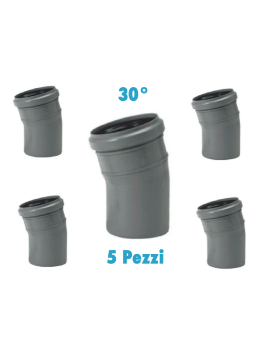 Curve 30° (5 PEZZI)  polipropilene diametro 32 mm Innesto