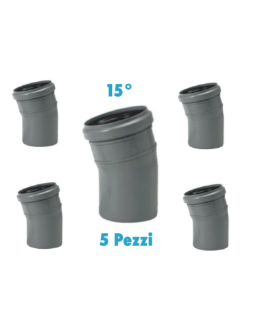 Curve 15° (5 PEZZI) polipropilene diametro 32 mm innesto