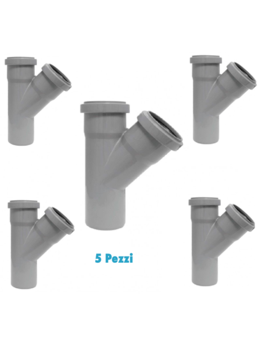 Braga derivazione 45° (5 PEZZI) polipropilene diametro 40 mm innesto