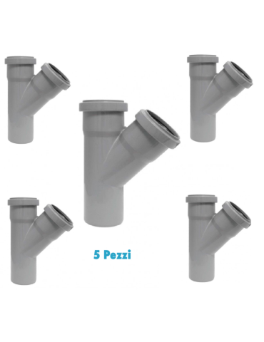 Braga derivazione 45° (5 PEZZI)  Polipropilene diametro 32 mm innesto