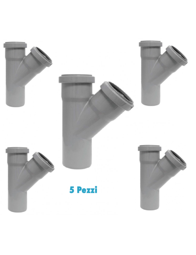 Braga derivazione 45° (5 PEZZI)  Polipropilene diametro 32 mm innesto