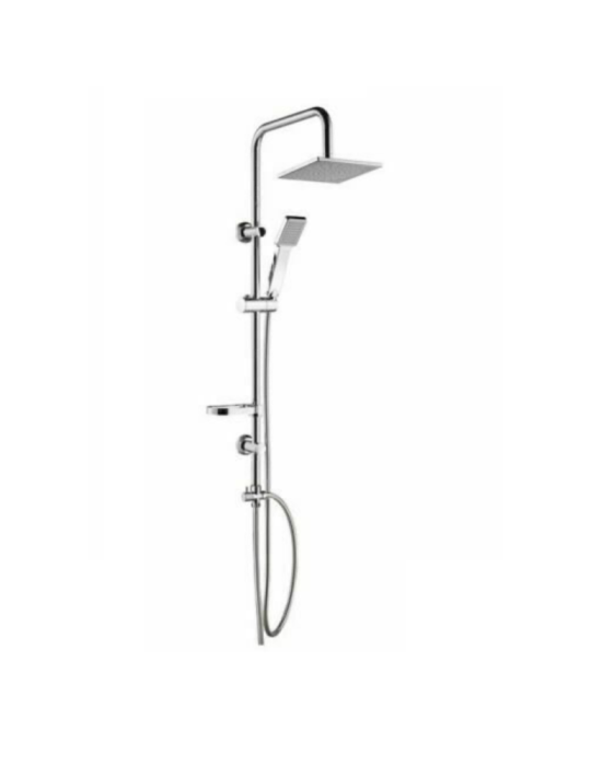 DAMAST Colonna Doccia Nature QUADRA Set Soffione doccetta e portasapone