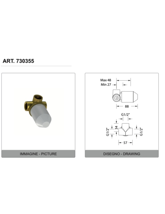 Eurorama Miscelatore Doccia Incasso Serie NEVA PE133055 + 730355 dis. tec.