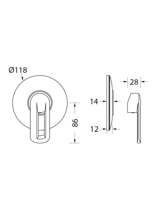 Eurorama Miscelatore Doccia Incasso Serie NEVA PE133055 + 730355 disegno tecnico