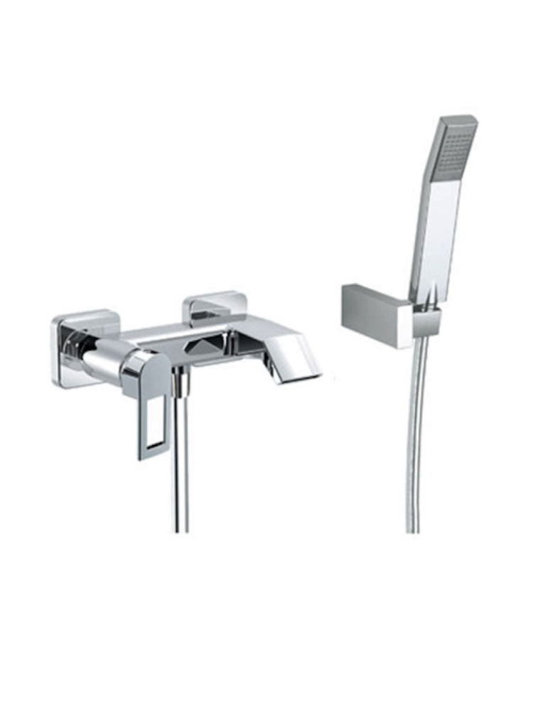 Eurorama Miscelatore Vasca Serie FLUE 138200 con doccetta e flessibile 1,50 m