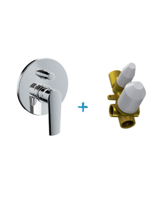 Eurorama Miscelatore Doccia Incasso Con Deviatore 2 Uscite  Serie KLINT PE142030 + 730330