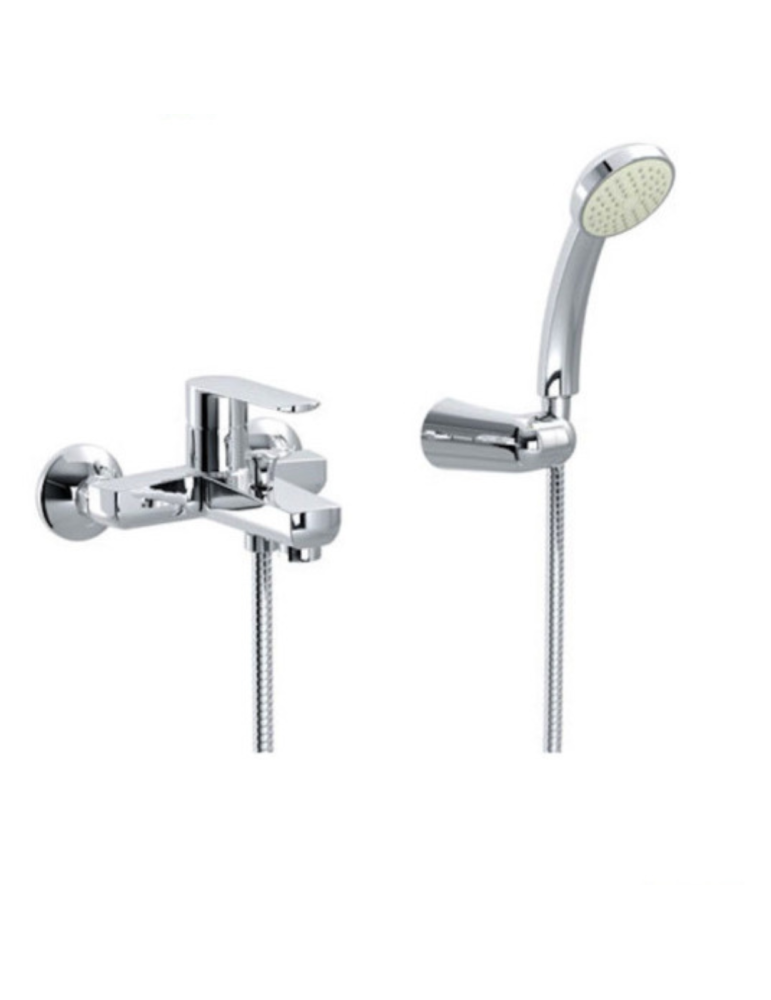 Eurorama Miscelatore Vasca Serie KLINT 142210 con doccetta e flessibile 1,50 m