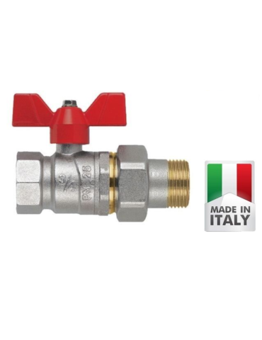 Valvola a sfera M/F da 1/2 a 1 1/4 con bocchettone a farfalla