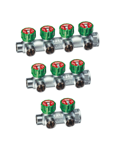 Collecteur pour Sanitaires 3/4" 2 3 4 Voies Multi FAR avec Vanne