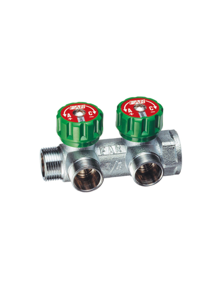 Collettore per Sanitari 3/4" 2 3 4 Vie Multi FAR con Valvola (2 vie)