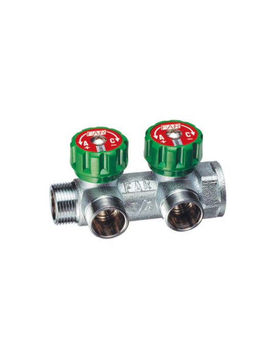 Collettore per Sanitari 3/4" 2 3 4 Vie Multi FAR con Valvola (2 vie)