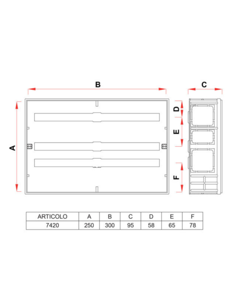 CASSETTA DI ISPEZIONE FAR PER COLLETTORI 300 400 480 600 MM disegno tecnico 2