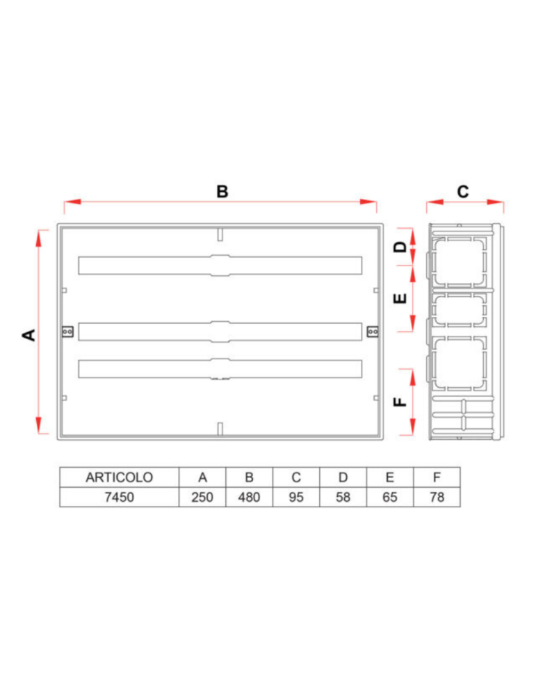 CASSETTA DI ISPEZIONE FAR PER COLLETTORI 300 400 480 600 MM disegno tecnico 3