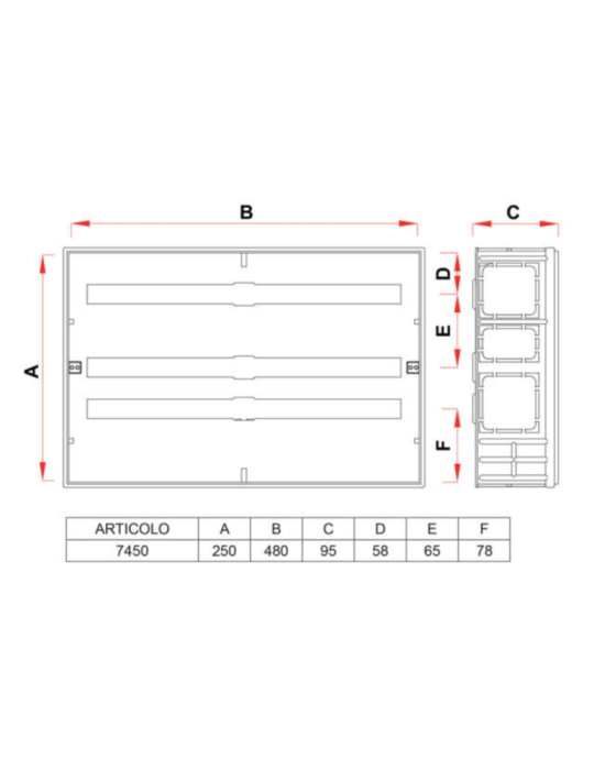CASSETTA DI ISPEZIONE FAR PER COLLETTORI 300 400 480 600 MM disegno tecnico 3