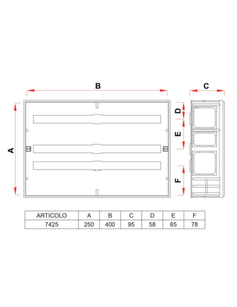 CASSETTA DI ISPEZIONE FAR PER COLLETTORI 300 400 480 600 MM disegno tecnico 4